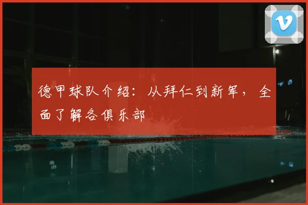 德甲球队介绍：从拜仁到新军，全面了解各俱乐部