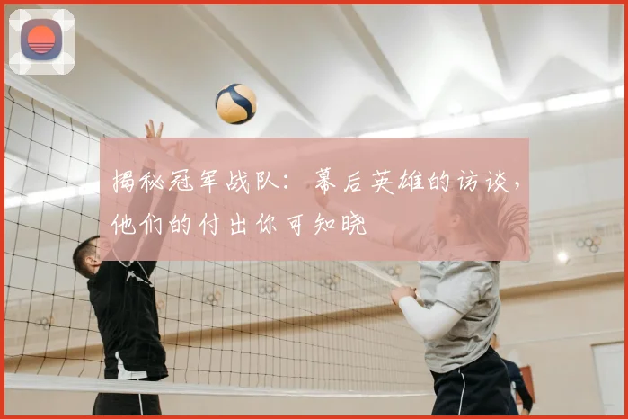 揭秘冠军战队：幕后英雄的访谈，他们的付出你可知晓